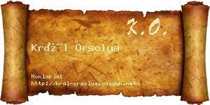 Král Orsolya névjegykártya